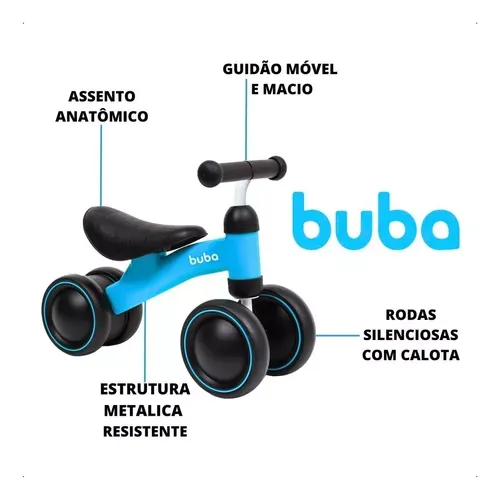 Bicicleta De Equilíbrio 4 Rodas Buba Infantil 