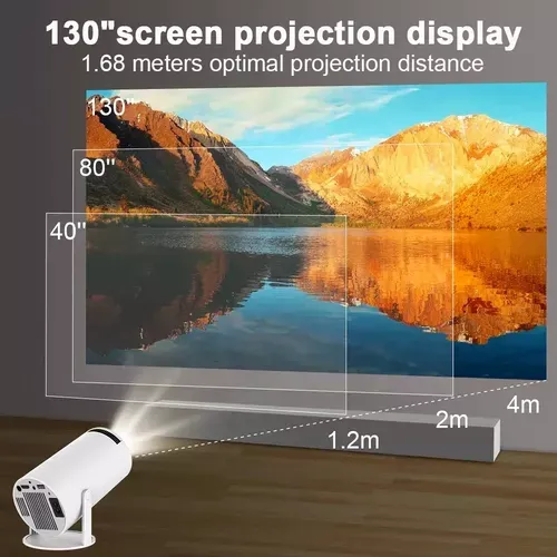 Projetor Portátil HY300 mini projetor branco de 4K