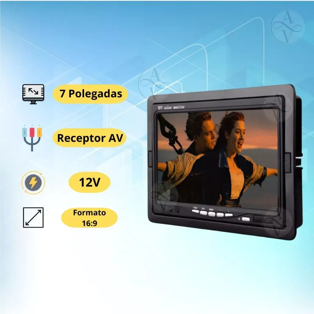 monitor portátil LCD 7 polegadas veicular