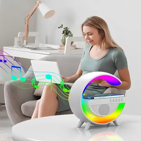relógio despertador led bluetooth