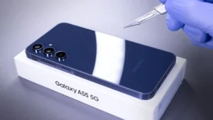 Galaxy A55 5G azul lidera seleção de 6 celulares leves e potentes para rotina agitada