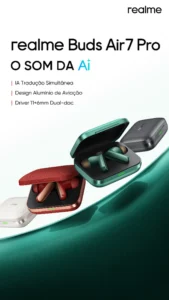 realme lança fones com tradução por IA e até 50 h de bateria no Brasil