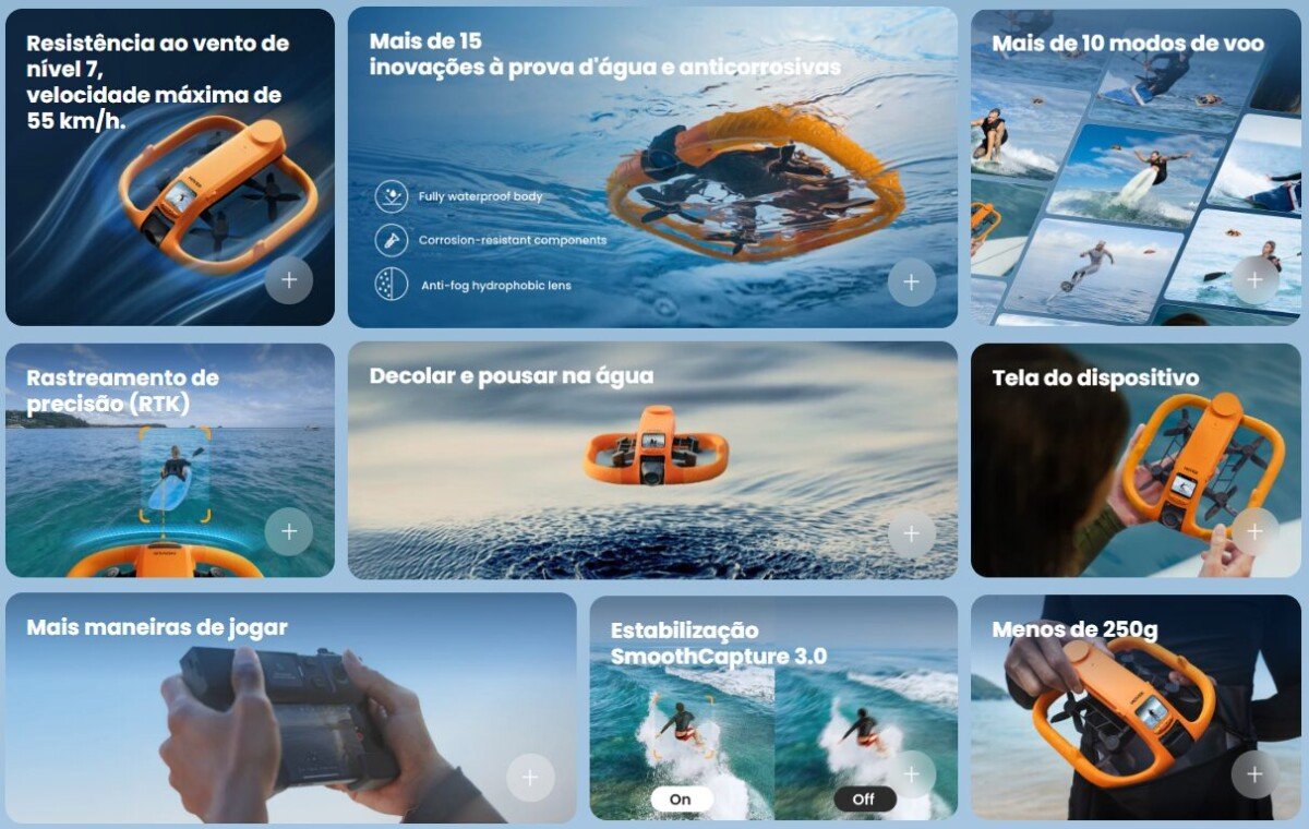 Drone HOVERAir AQUA permite decolagem na água e grava 4K a 100 fps - Imagem do artigo original