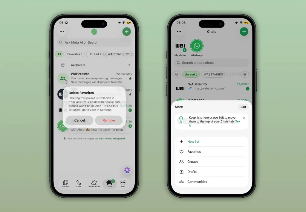 WhatsApp libera novo sistema de listas no iPhone e finalmente organiza suas conversas - Imagem do artigo original