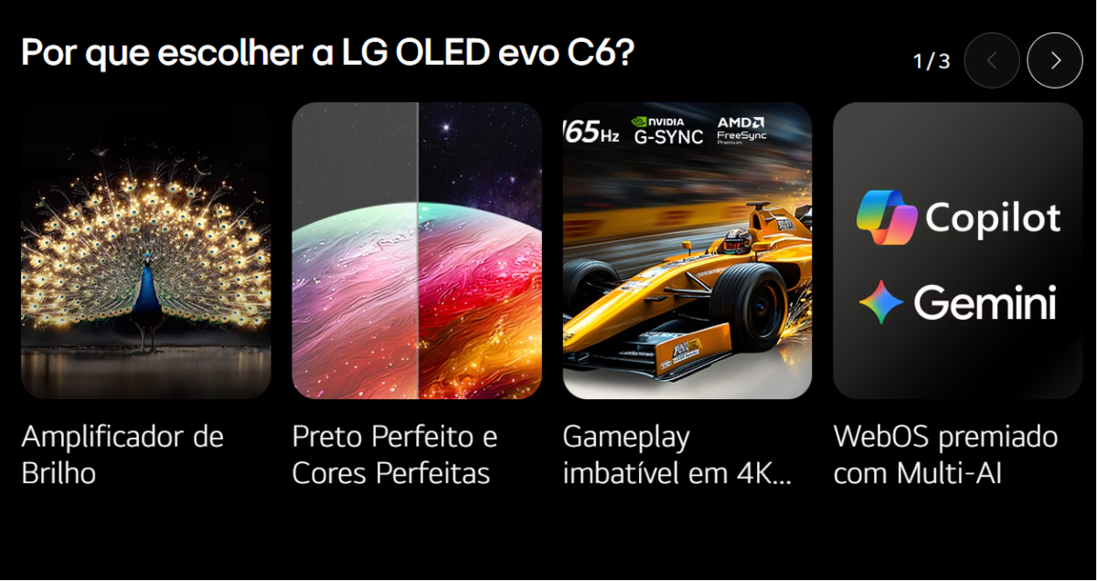 LG OLED evo C6 promete imagens de cinema e taxa de atualização de 165 Hz; vale o investimento? - Imagem do artigo original