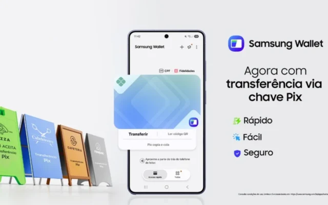 Samsung Wallet ganha transferências Pix por chave e vira hub de pagamentos no Galaxy