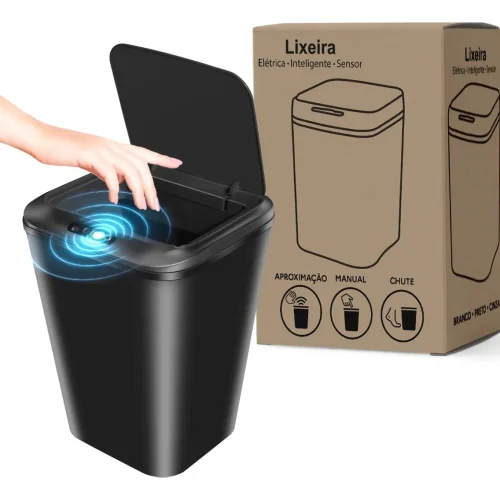 Lixeira inteligente de 16 L cai 60% no preço e moderniza qualquer ambiente