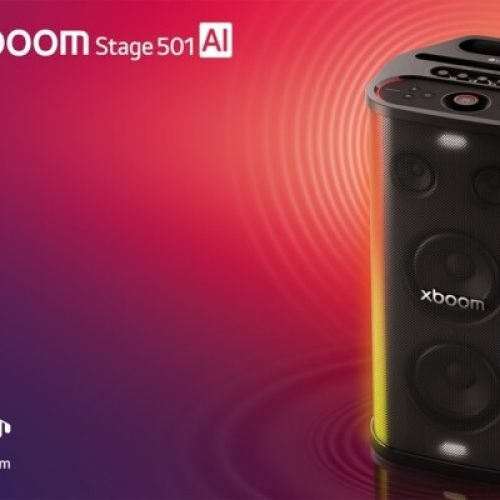 LG XBoom Stage 501: caixa de som com 25 h de bateria e IA que ajusta o som na hora