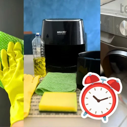 Limpeza expressa coloca Air Fryer, lava e seca e geladeira em ordem em 5 minutos