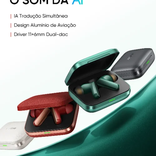 realme lança fones com tradução por IA e até 50 h de bateria no Brasil